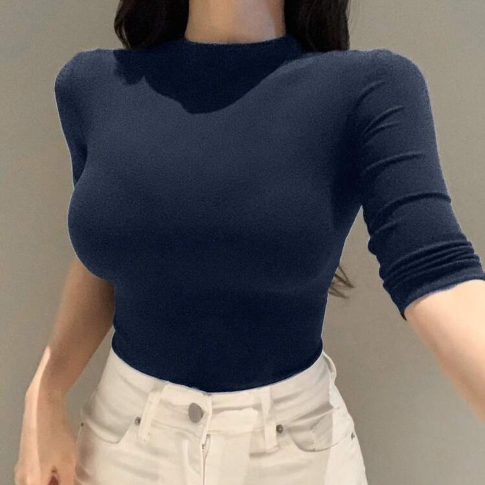 Elegant Navy Blue Women's Top